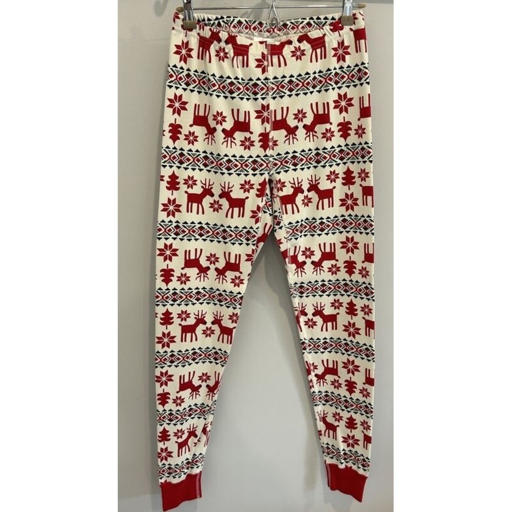 Hanna Andersson Pajamas Christmas Holiday Reindeer Organic Cotton Pants Size L